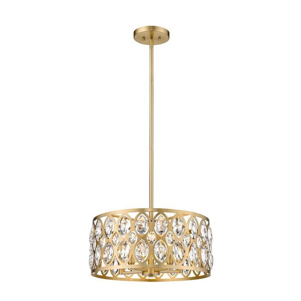 Dealey 5 Light Chandelier, Heirloom Brass & Clear